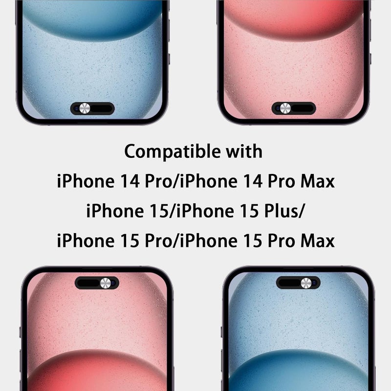 EYSOFT Webcam Cover,Front Camera Cover Compatible for iPhone 15/15 Plus/15 Pro/15 Pro Max/14 Pro/14 Pro Max,Protect Privacy and Security,Not Affect Face ID, 2 Pack-Silver - Image 4